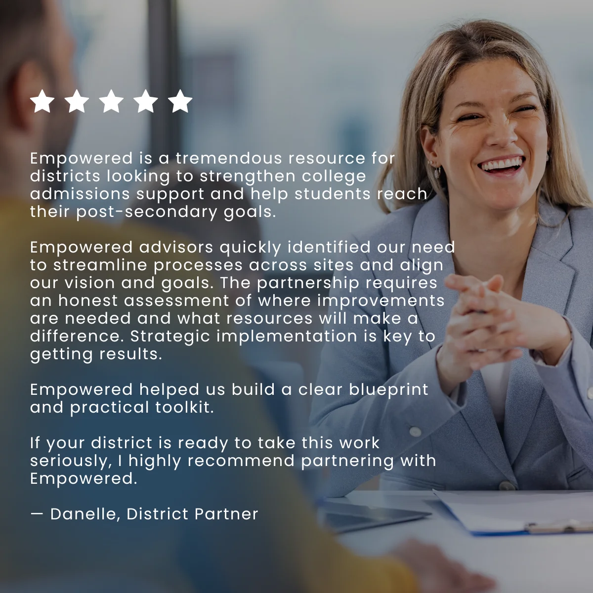 Five-star testimonial from Danelle, district partner
